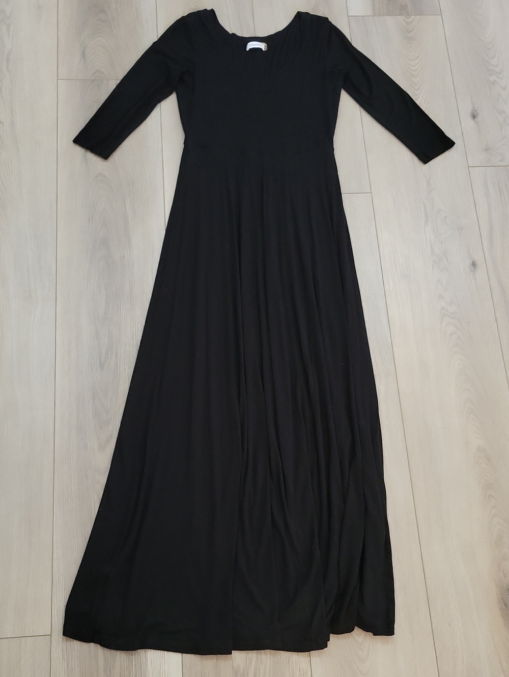 Calvin Klein Black Long Sleeve Maxi Dress